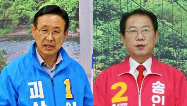 더불어민주당 이차영 후보(왼쪽)와 국민의힘 송인헌 후보. (사진=각 후보 캠프)